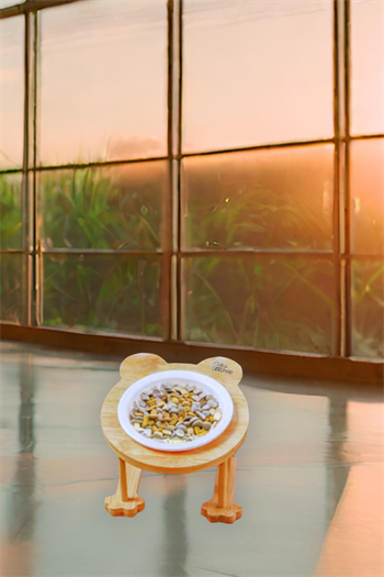 Mama kabı,mama ve su kabı kedi mama tek hazneli kabı,köpek mama kabı,mama kabı ahşap,mama kabı melamin elit zeytin tasarım BuShop