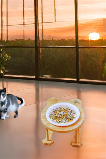 Mama kabı,mama ve su kabı kedi mama tek hazneli kabı,köpek mama kabı,mama kabı ahşap,mama kabı melamin elit zeytin tasarım BuShop