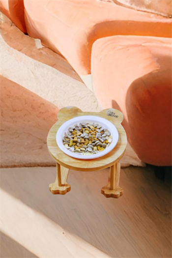 Mama kabı,mama ve su kabı kedi mama tek hazneli kabı,köpek mama kabı,mama kabı ahşap,mama kabı melamin elit zeytin tasarım BuShop