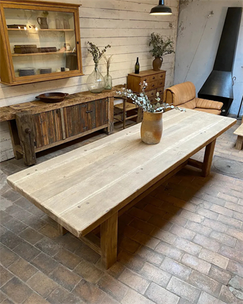 Masif Ahşap Yemek Masası Kütük Yemek Masası 6 Kişilik Natura Elegance