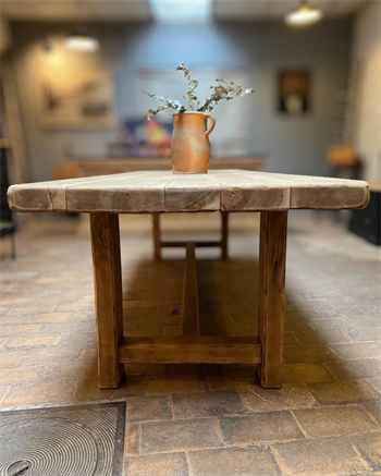 Masif Ahşap Yemek Masası Kütük Yemek Masası 6 Kişilik Natura Elegance