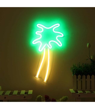 Neon led ağaç, palmiye temalı duvar süsleri, Doğum günü, dekorasyon odası, Bar, Ev, Parti, bitki