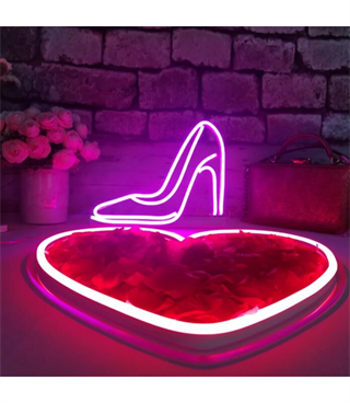 Neon led ayakkabı giyim temalı duvar askı, neon led pano dekorasyon odası, Ev, mağaza , studio