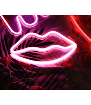 Neon led dudak temalı duvar süsleri, Doğum günü, dekorasyon odası, Bar, Parti, neon duvar dekoru