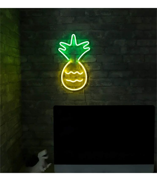 Neon led ışık ananas temalı duvar süsü,led neon  tabela, market, çocuk odası, ofis, kafe, restoran