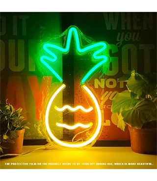 Neon led ışık ananas temalı duvar süsü,led neon  tabela, market, çocuk odası, ofis, kafe, restoran