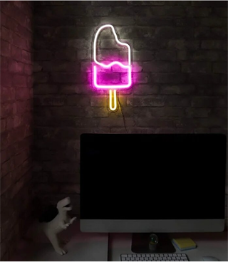Neon led ışık dondurma temalı duvar süsü,dekoru, tabelası, bar, ev,restoran, market led neon dekoru