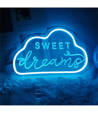 Neon led ışık,bulut temalı duvar süsü,dekoru, tabelası, kişiye özel yazı ve neon rengi seçilebilir.