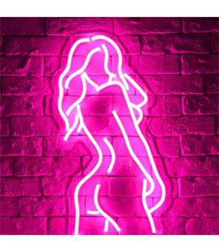 Neon led kadın, kız temalı ışıklı duvar süsleri, led neon pano,dekorasyon odası, Bar, gece clup
