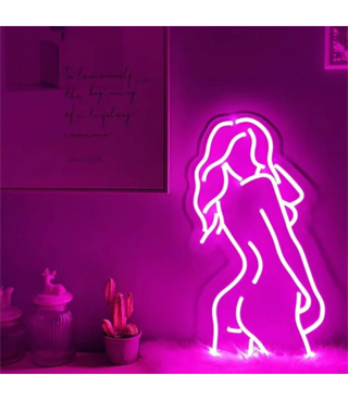Neon led kadın, kız temalı ışıklı duvar süsleri, led neon pano,dekorasyon odası, Bar, gece clup