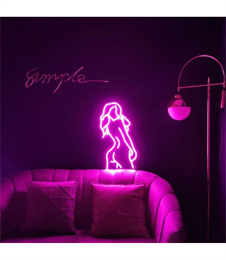 Neon led kadın, kız temalı ışıklı duvar süsleri, led neon pano,dekorasyon odası, Bar, gece clup