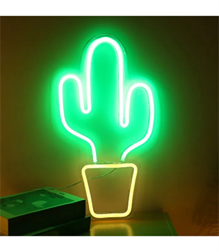 Neon kaktus Neon led Neon Led Tabela Kafe Restoran Bitki Temalı Neon Duvar Dekoru