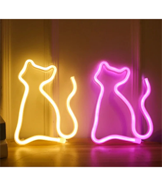Neon led kedi,pet temalı duvar süsleri, led neon pano,dekorasyon odası, kafe, veteriner, ev dekoru