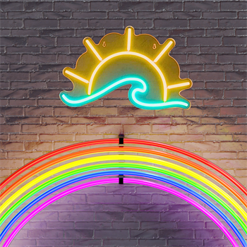 Neon led tabela güneş, sunset temalı duvar , Doğum günü, dekorasyon odası, Ev, Parti