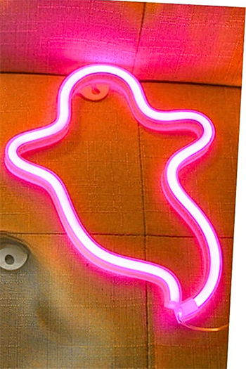 Neon led tabela Hayalet, Halloweentemalı duvar , Doğum günü, dekorasyon odası, Ev, Parti, Pembe
