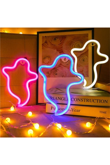 Neon led tabela Hayalet, Halloweentemalı duvar , Doğum günü, dekorasyon odası, Ev, Parti, Pembe