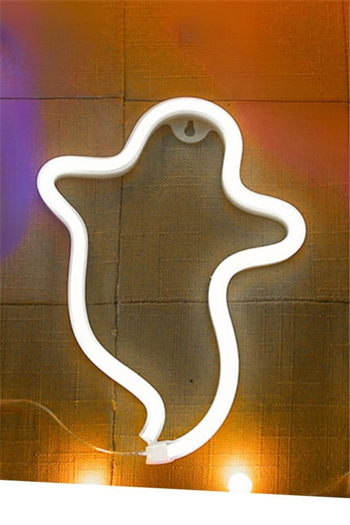 Neon led tabela Hayalet, Halloweentemalı duvar , Doğum günü, dekorasyon odası, Ev, Parti, Beyaz