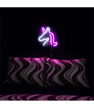 Neon led unicorn at temalı duvar askılı,neon led tabela Doğum günü, dekor, çocuk gece lambası