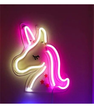 Neon led unicorn at temalı duvar askılı,neon led tabela Doğum günü, dekor, çocuk gece lambası