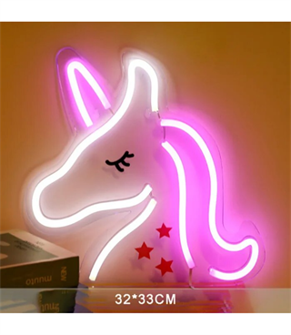 Neon led unicorn at temalı duvar askılı,neon led tabela Doğum günü, dekor, çocuk gece lambası