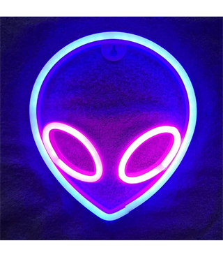 Neon led uzaylı, ufo , temalı duvar askılı,led neon tabela Doğum günü,Ev, dekorasyon odası,