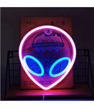 Neon led uzaylı, ufo , temalı duvar askılı,led neon tabela Doğum günü,Ev, dekorasyon odası,