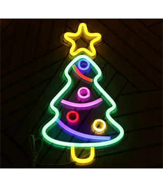 Neon led yılbaşı yeni yıl ,noel ağacı temalı duvar askı, Doğum günü, dekorasyon odası, Ev, Parti