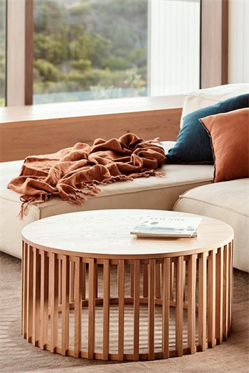 Orta sehpa ahşap orta sehpa zigon sehpa yuvarlak model sehpa salon sehpa bohem dizayn