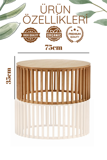 Orta sehpa ahşap orta sehpa zigon sehpa yuvarlak model sehpa salon sehpa bohem dizayn