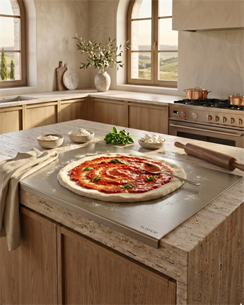 Paslanmaz Çelik Hamur Açma Tahtası 60x50 cm Mat İnox Hamur Açma, Kesme ve Hazırlama Panosu