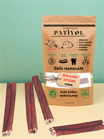 Köpek Ödülü Kolajen Çubuk, 105 gr, Doğal Kurutulmuş, Yüksek Protein, Premium Gurme Seri