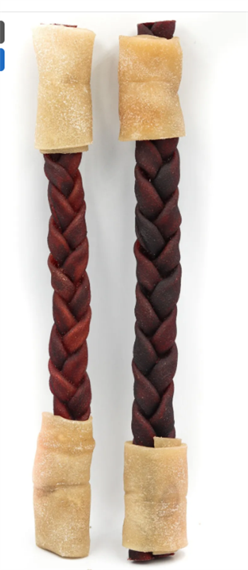 Örgülü Doğal Kolajen Çubuklar, Köpek Kemiği, 2 adet-27 Cm Orta & Büyük Irklar için Twister Seri