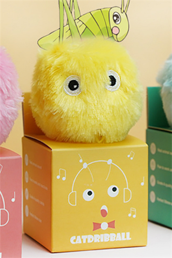 Peluş kedi oyuncak İnteraktif kedi oyuncağı Gerçek Kuş Sesli - Sarı