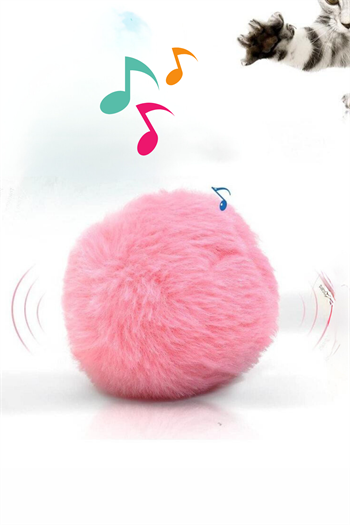 Peluş kedi oyuncak İnteraktif kedi oyuncağı Gerçek Kuş Sesli - Pembe