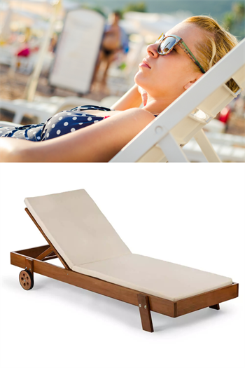 Plaj şezlong Ahşap şezlong Minderli Şezlong Havuz Şezlong Bushop Marimo 2