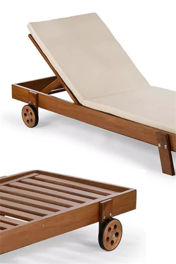 Plaj şezlong Ahşap şezlong Minderli Şezlong Havuz Şezlong Bushop Marimo 2