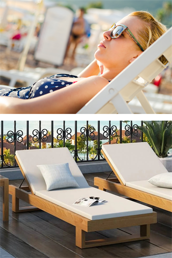 Şezlong Plaj şezlong Ahşap şezlong Minderli Şezlong Havuz Şezlong Bushop Marimo 4