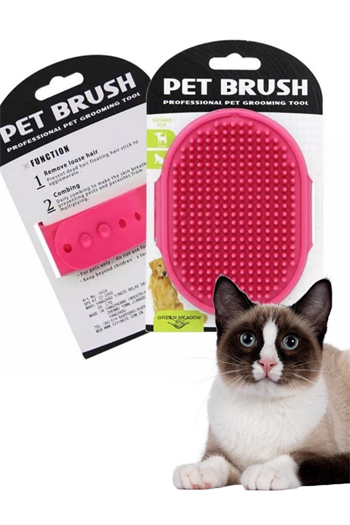 Süper 3 lü İthal Set, Silikon Kedi Köpek Yıkama Fırçası, Tırnak makası ve törpüsü, Kedi köpek Yıkama ve Bakım Seti