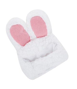 Tavşan Kulaklı Kedi Şapkası -Peluş Başlığı-Yumuşak kumaş