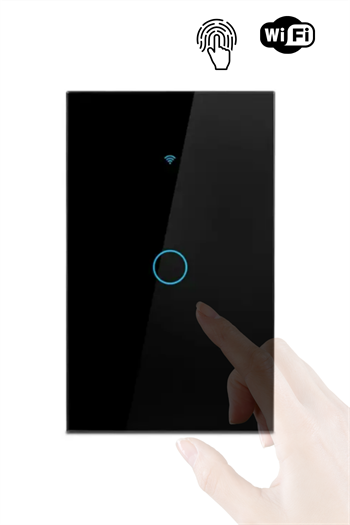 Akıllı anahtar Wifi anahtar Wifi akıllı ev anahtarı Dokunmatik aydınlatma anahtarı Siyah Mobil App Destekli