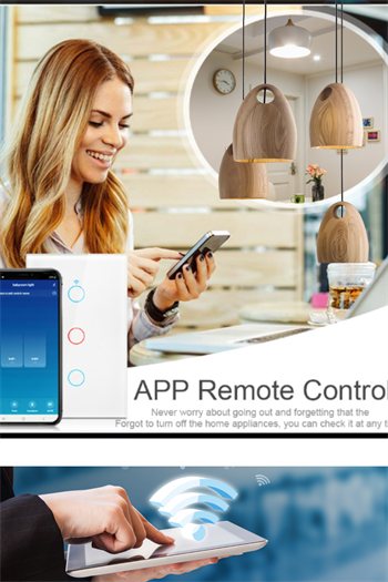 Akıllı anahtar Wifi anahtar Wifi akıllı ev anahtarı Dokunmatik aydınlatma anahtarı Siyah Mobil App Destekli