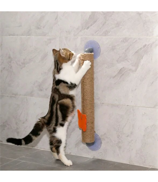 Vantuzlu Kedi Tırmalama Platformu BuShop 40 Cm Cam- Sermaik - Düz duvar