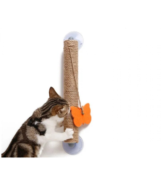 Vantuzlu Kedi Tırmalama Platformu BuShop 40 Cm Cam- Sermaik - Düz duvar