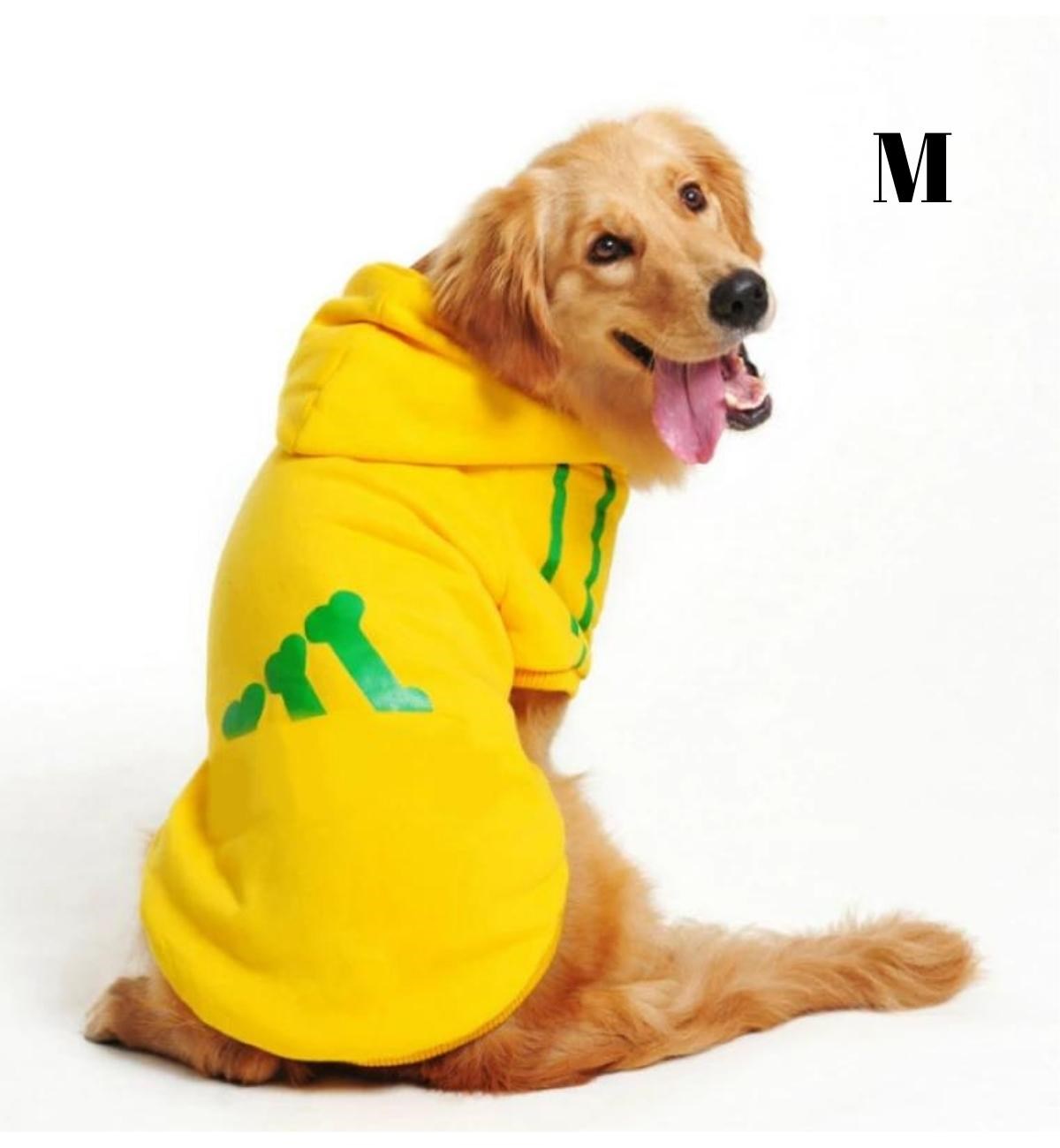 Köpek kıyafeti Kapüşonlu sweatshirt & Polarlı Kumaş Sarı-Medium