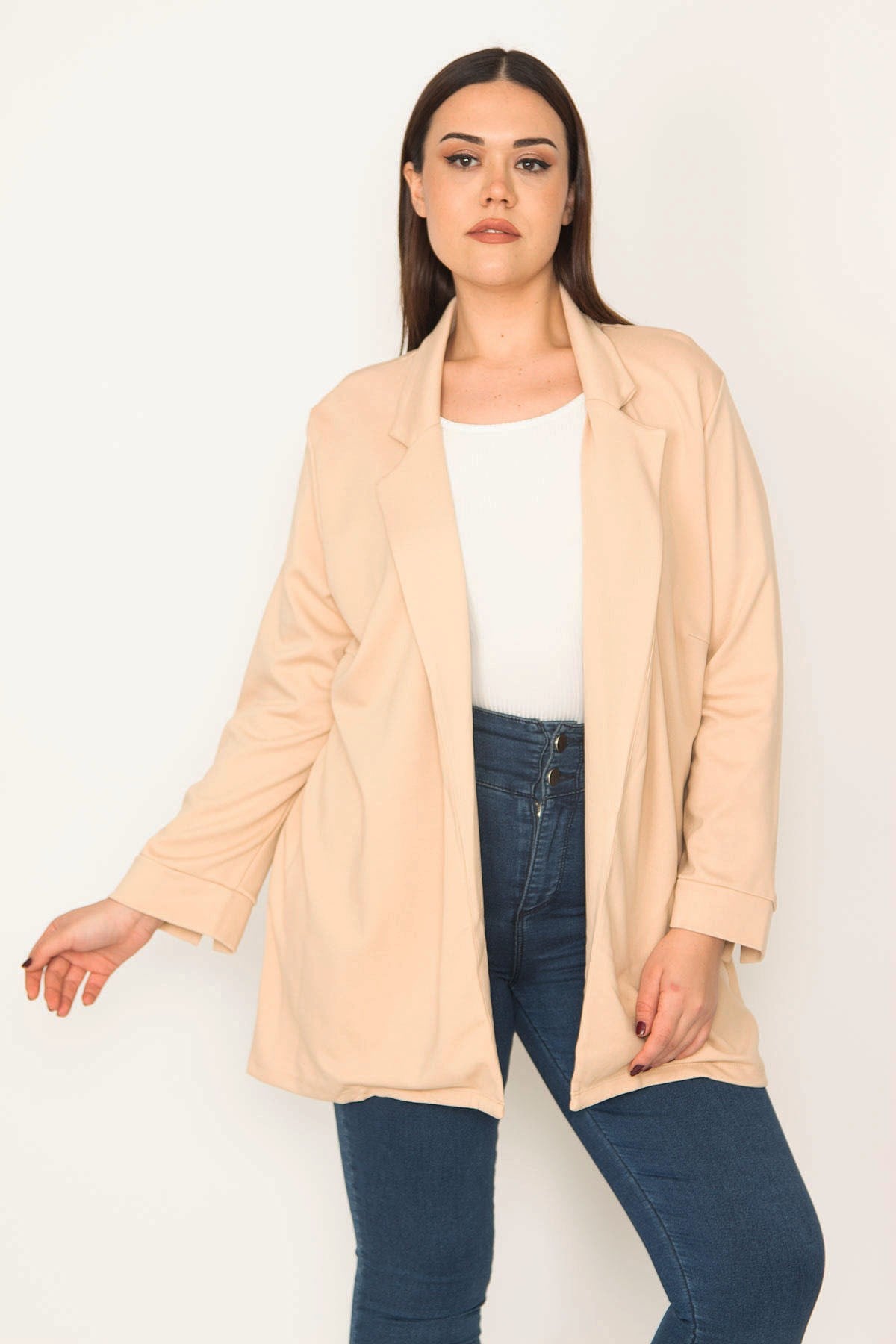 KADIN CAMEL ASTARSIZ CEKET