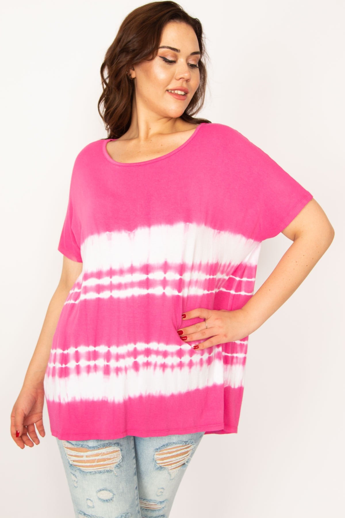 Kadın Fujya Batik Desenli Bluz 65N33950