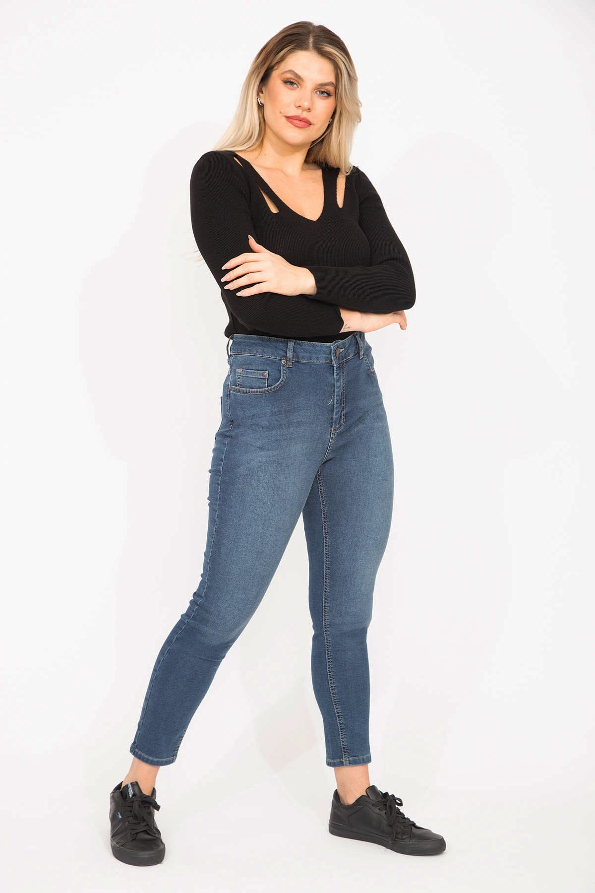 Kadın Lacivert 5 Cepli Skınny Kot Pantolon 65N35272