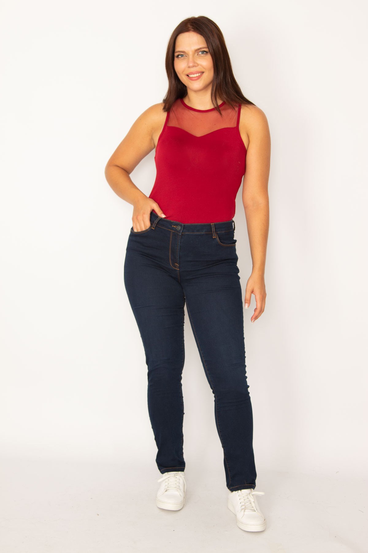 Kadın Lacivert 5 Cepli Skınny Kot Pantolon 65N34217