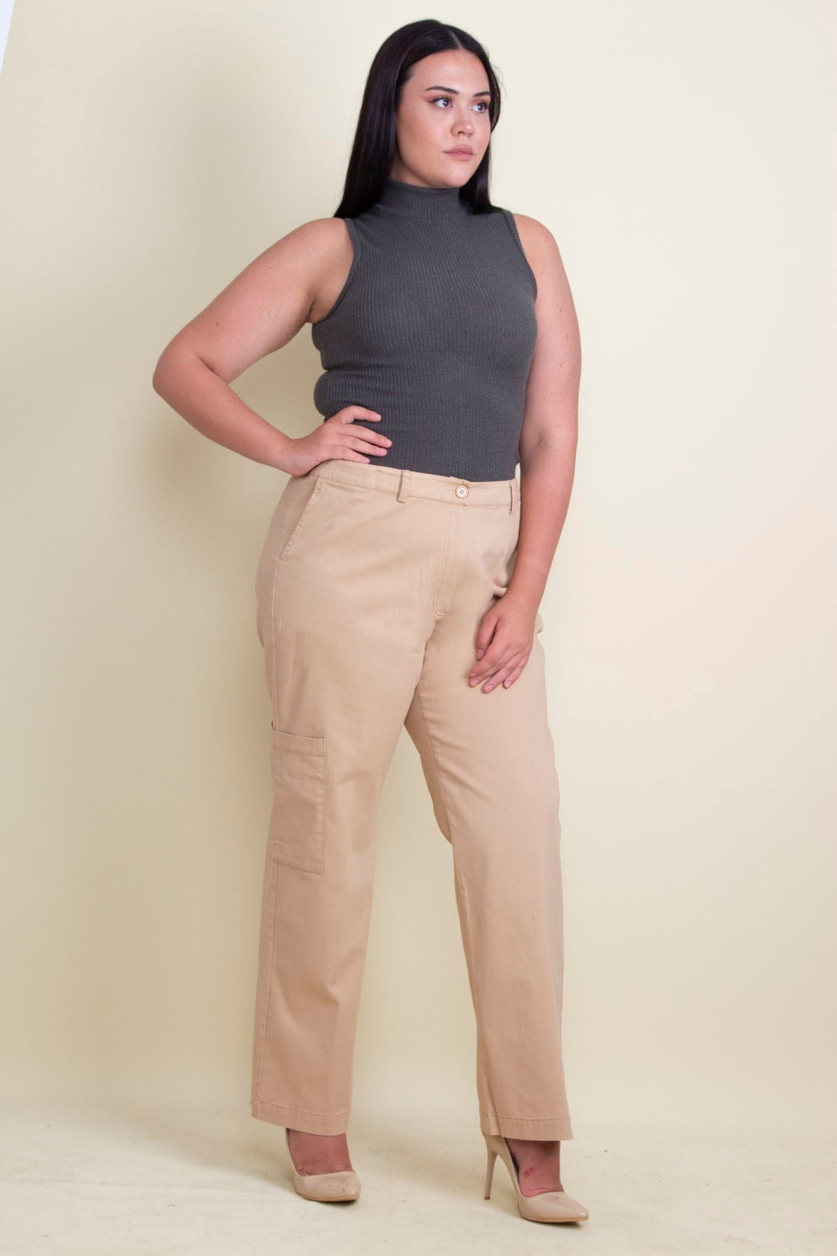 Kadın Camel Cep Detaylı Pantolon 65N17900