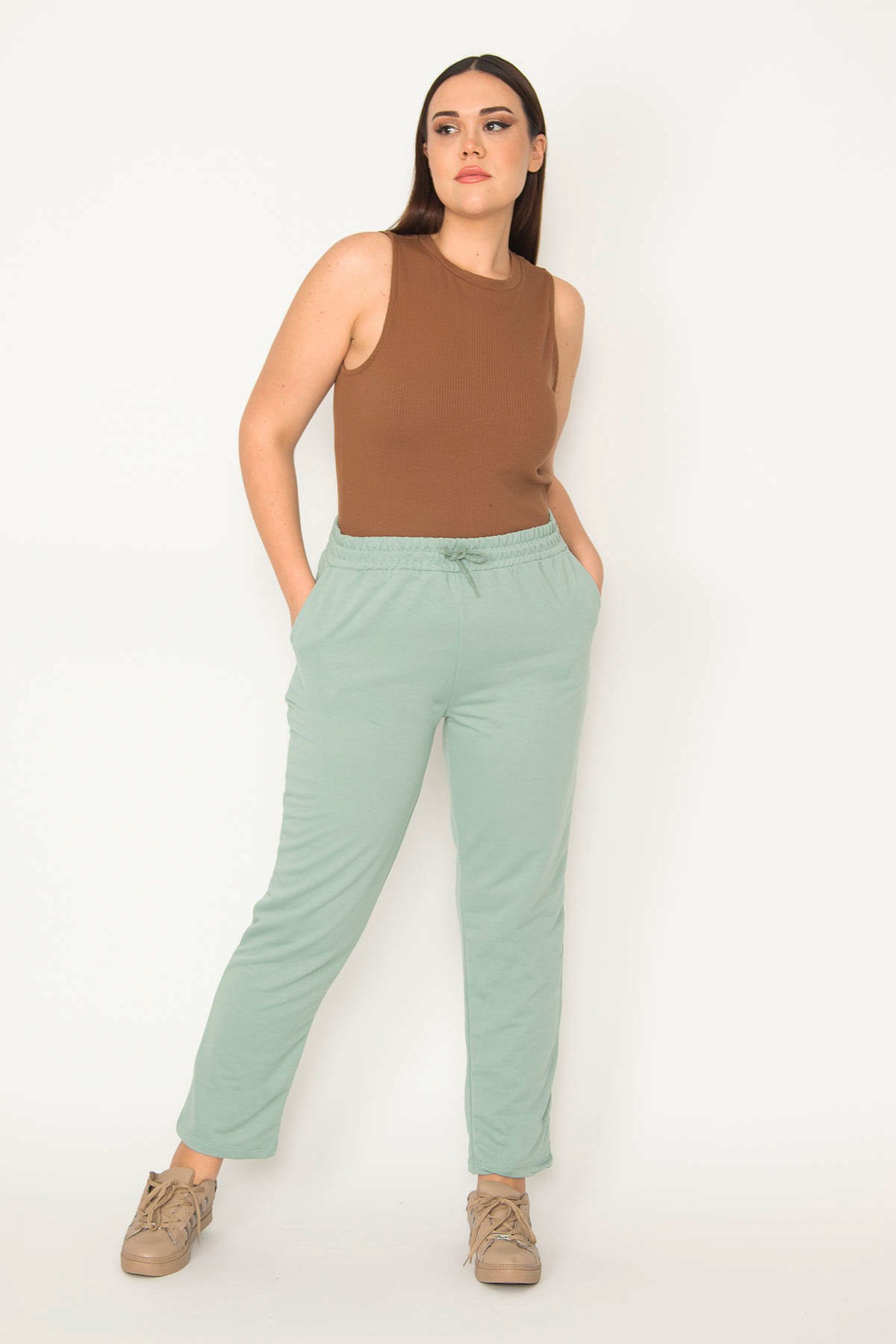 Kadın Gri Bel Lastikli Eşofman Alt 65N31399
